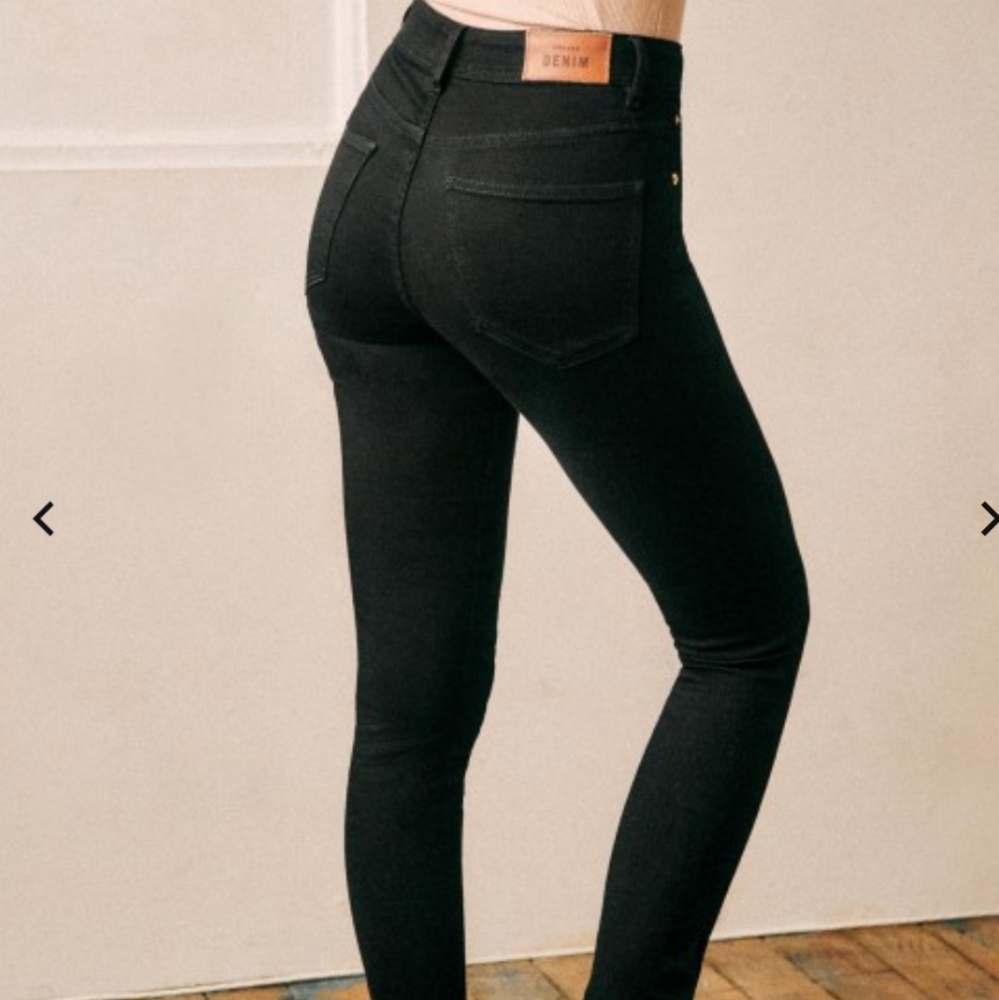 Sezane Black Skinny High-Rise Jeans